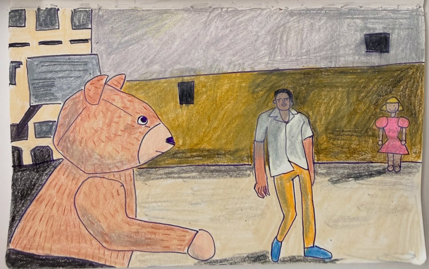 곰 인형과 산책